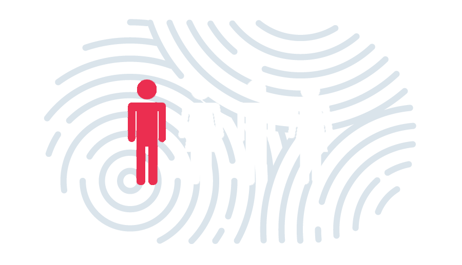 graphic of 4 people with 1 highlighted